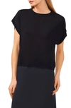 Halogen Crewneck Rib Sweater Top In Ink Blue