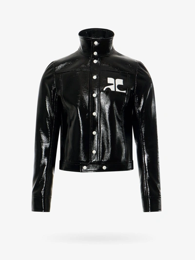 Courrèges Iconic Vinyl Jacket In Black