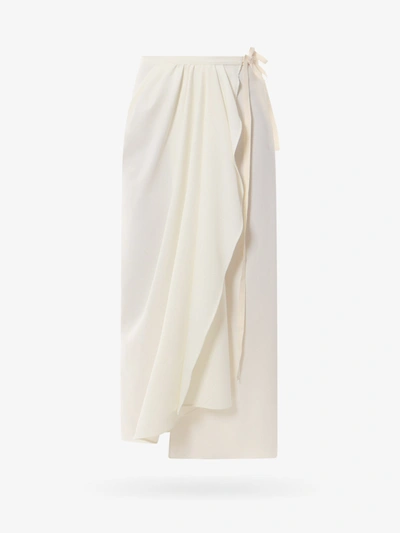 Mm6 Maison Margiela Off-white Wrap Maxi Skirt