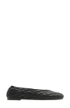 Burberry Equestrian Knight-embroidered Leather Ballerina Shoes In Black