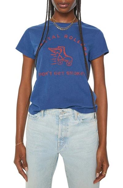 Mother The Boxy Goodie Goodie Crewneck Tee In Blue