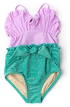 Shade Critters Kids' Metallic One-piece Swimsuit In Multi