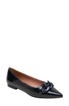 Linea Paolo Nora Pointed Toe Flat In Marine Blue