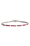 Valani Atelier Ruby & Diamond Tennis Bracelet In White Gold/ Ruby/ Diamond