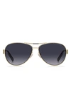 Marc Jacobs Eyewear Aviator Frame Sunglasses In Gold Black/ Grey Shaded