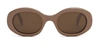 Celine Triomphe Cl40194u 45e Oval Sunglasses In Brown