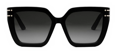Dior Signature S10f Sunglasses In Shiny Black Smoke