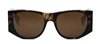 Fendi Baguette Logo Acetate Oval Sunglasses In Brown