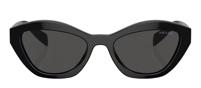 Prada Pr A02s Black Sunglasses In Dark Grey
