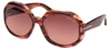Tom Ford Georgia-02 52b Oval Sunglasses In Brown