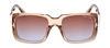 Tom Ford Gradient Square Transparent Acetate Sunglasses In Brown