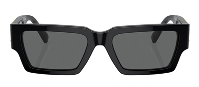 Versace Mens Black Ve4459 Rectangular-frame Acetate Sunglasses In Grey