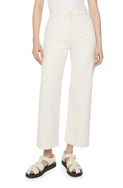 Mother The Dodger High Waist Wide Leg Ankle Jeans In Beige