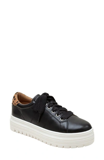 Linea Paolo Jill-l Leather Sneaker In Black