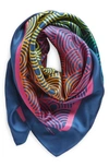 Kurt Geiger Gradient Rainbow Large Square Scarf In Rainbow/ Blue