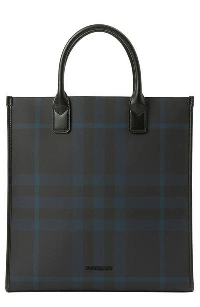 BURBERRY DENNY CHECK COATED CANVAS TOTE