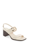 Ferragamo Lou Leather Gancio Slingback Sandals In Mascarpone