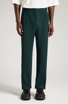 ISSEY MIYAKE MONTHLY COLORS PLEATED STRAIGHT LEG PANTS