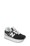 New Balance Women's 574+ Platform Low Top Sneakers In Black