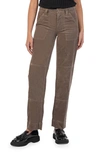 Kut From The Kloth Elizabeth High Waist Ankle Straight Leg Corduroy Pants In Almond
