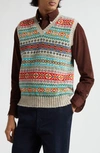 DRAKE'S FAIR ISLE WOOL SWEATER VEST