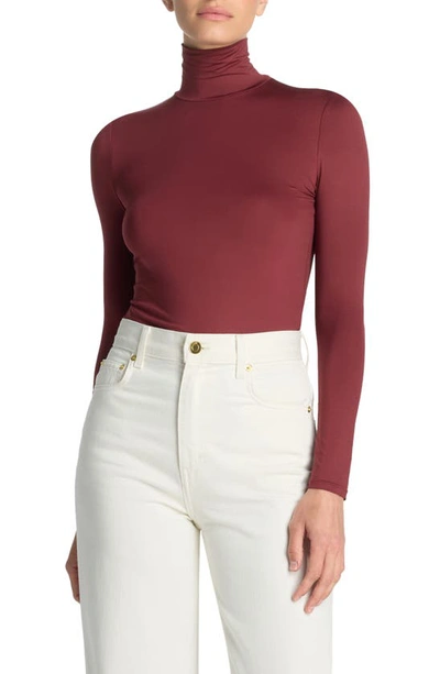 St. John Nuda Turtleneck Top In Cranberry