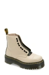 Dr. Martens' Sinclair Milled Nappa Leather Platform Boots In Vintage Taupe