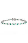 Valani Atelier Emerald & Diamond Tennis Bracelet In White Gold/ Emerald/ Diamond