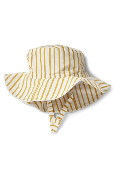 Pehr Babies'  Stripe Organic Cotton Bucket Hat In Stripes Away Marigold