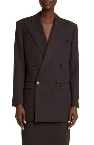 The Row Myriam Double-breasted Wool Blazer In Black