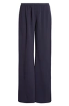 The Row Lazco Flat-front Wide Leg Pants In Navy