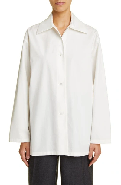 The Row Rigel Oversize Cotton Button-up Shirt In Shell