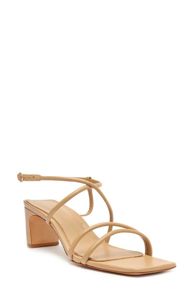 Schutz Aimee Leather Ankle-strap Sandals In Light Nude
