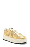 Schutz Leather Low-top Sneakers In Gold