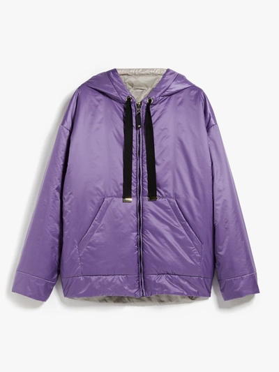 Max Mara The Cube Reversible Parka In Water-repellent Canvas In Lavander