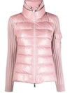 MONCLER MONCLER QUILTED RIBBED-KNIT WOOL CARDIGAN