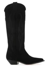 Sonora Roswell 35 Texan Ankle Boots In Black Suede In Black