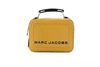 MARC JACOBS THE BOX GOLDEN BROWN TEXTURED LEATHER LOGO TOP HANDLE CROSSBODY BAG