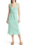 Rails Meg Stripe Tie Waist Cotton Dress In Sailor Stripe Green