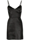 Gauge81 Ennis Open-back Satin Mini Dress In Black