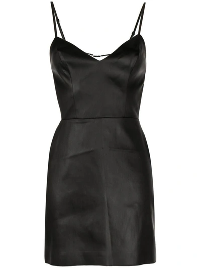 Gauge81 Ennis Open-back Satin Mini Dress In Black