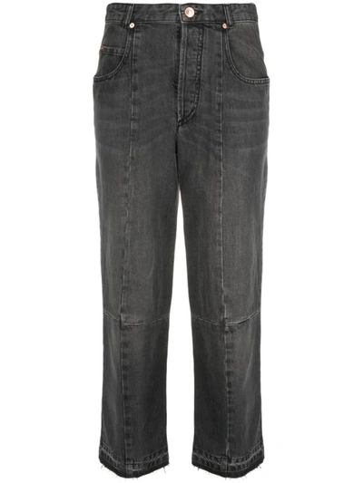 Isabel Marant Cropped Straight-leg Jeans In Black