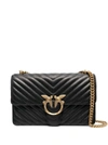 PINKO 'LOVE ONE CLASSIC' BLACK CROSSBODY BAG WITH LOVE BIRDS DETAIL IN QUILTED LEATHER WOMAN