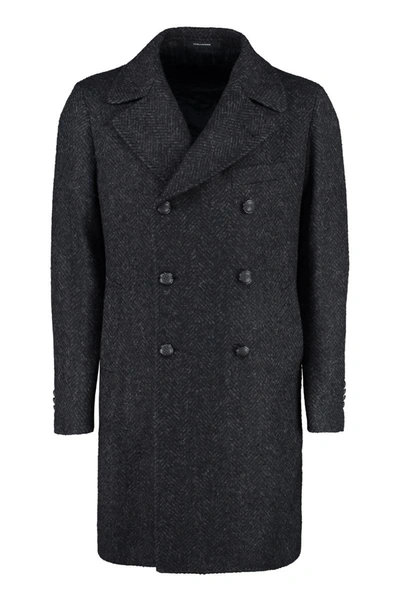 Tagliatore Arden Double-breasted Coat In Black