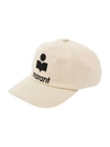 ISABEL MARANT WHITE BASEBALL CAP WITH CONTRASTING LOGO EMBROIDERY IN COTTON WOMAN