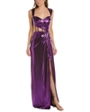 MARCHESA NOTTE FLORAL EMBROIDERED COLUMN GOWN