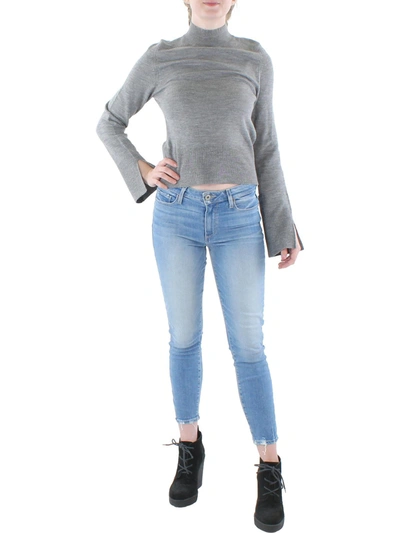 French Connection Womens Funnel Neck Heathered Pullover Sweater In Grey
