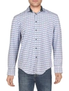 SOCIETY OF THREADS MENS GEOMETRIC COLLARED BUTTON-DOWN SHIRT