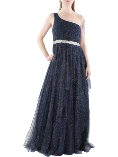 Tlc Say Yes To The Prom Plus Womens One Shoulder Juniors Evening Dress In Blue