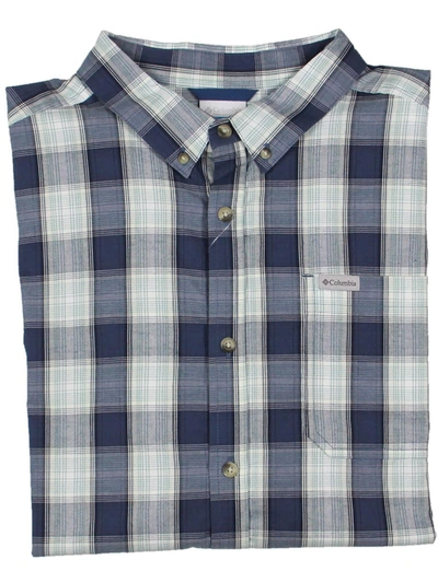 Columbia Rapid Rivers Ii Mens Cotton Plaid Casual Shirt In Grey